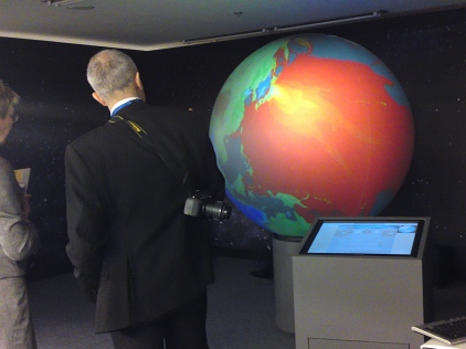 Tsunamidarstellung auf 3D Globus